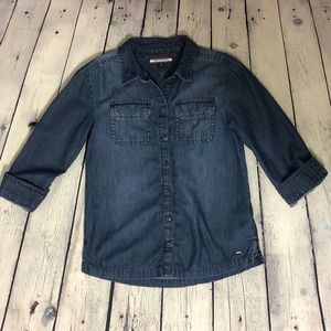 Tommy Hilfiger chambray bottom down shirt